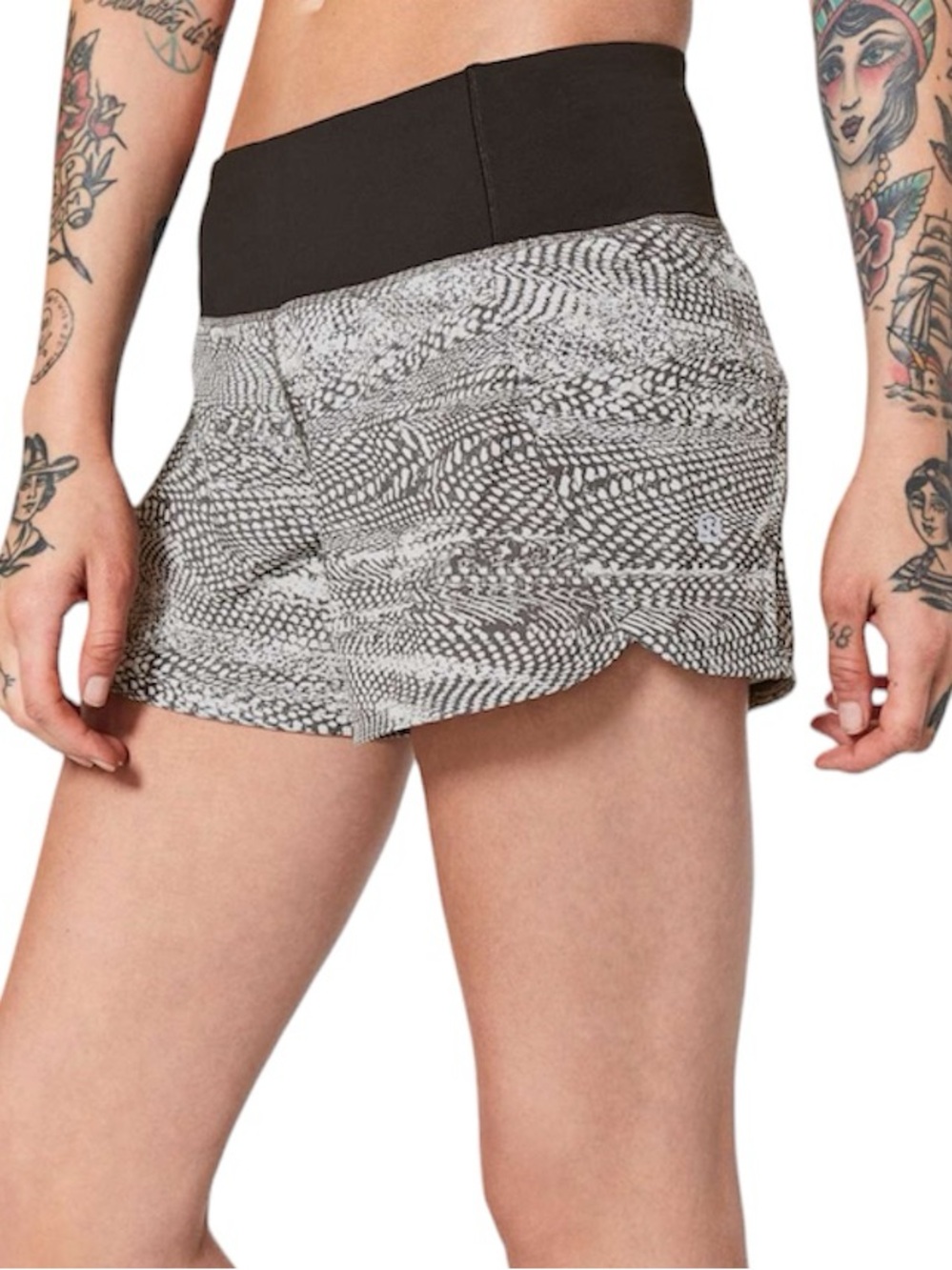 Lululemon Women’s Run Times Short II 4" Swerve Vapor Metal Grey / Black Size 6